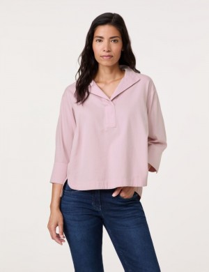 Gerry Weber 3/4 sleeve cotton blouse Bluse Rosa | DBUQ5188