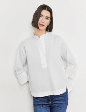 Gerry Weber 3/4-sleeve blouse made of sustainable cotton Bluse Hvite | UCOX0749