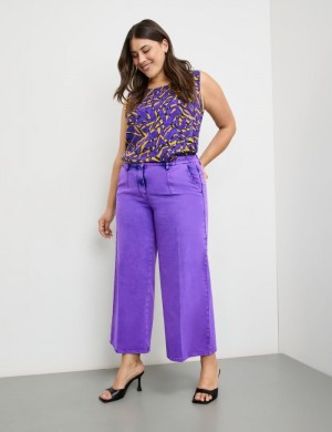 SAMOON 7/8-length jeans with a wide leg, Lotta Bukser Lilla | XTOP1266