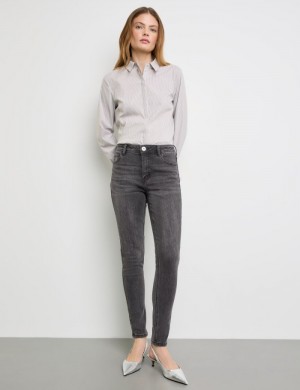 TAIFU 7/8-length skinny jeans Bukser Grå | GMWC5714