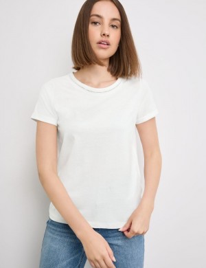 TAIFU Basic T-shirt T-skjorte Hvite | ABRS6946