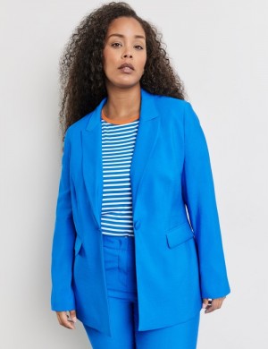 SAMOON Blazer with flap pockets Blazere Blå | XDIX7616