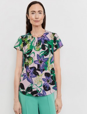 Gerry Weber Blouse top with a floral pattern Bluse Multicolor | RGQQ6341