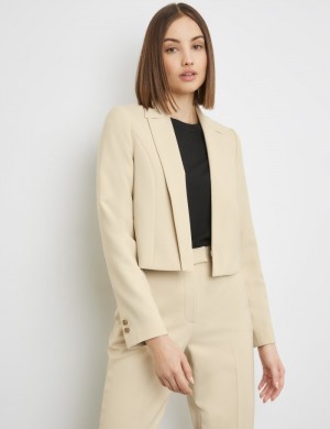 TAIFU Bolero blazer made of fine stretch fabric Blazere Beige | DCRD6803