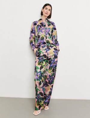 Gerry Weber Cargo trousers with a floral pattern Bukser Multicolor | PVEF5210