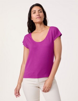 Gerry Weber Casual T-shirt with a cowl neckline T-skjorte Lilla | EVPL1757