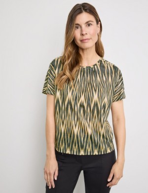 Gerry Weber Casual T-shirt with an ikat print T-skjorte Multicolor | CLEW1279