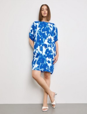 TAIFU Casual dress with a floral print Kjole Blå | VIBI4348