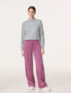 Gerry Weber Corduroy trousers with a wide leg Bukser Lilla | LMVL2153