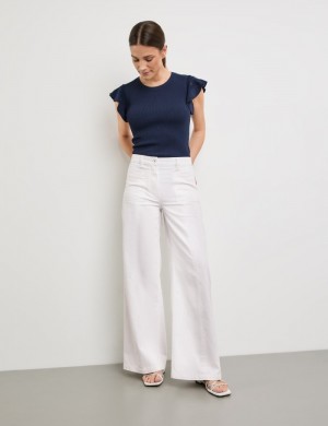 Gerry Weber Cotton/linen jeans MIR꞉JA WIDE LEG Bukser Hvite | GSXO9098