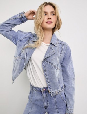 TAIFU Denim biker jacket Jakker Blå | DNHK2390