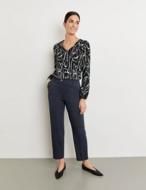 Gerry Weber Elegant 7/8-length trousers Bukser Blå | ZTYY7557