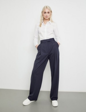 TAIFU Elegant trousers with a wide leg Bukser Blå | NKLL3376