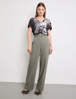 TAIFU Elegant trousers with a wide leg Bukser Brune | TKRD1735