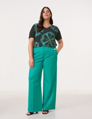 SAMOON Elegant trousers with a wide leg, Carlotta Bukser Blå | ULHU9202