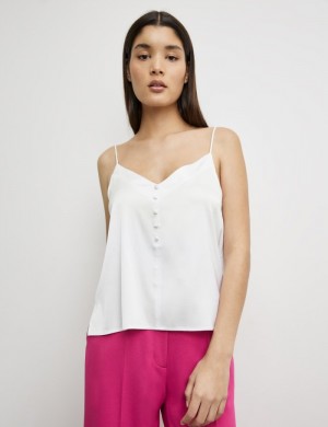 TAIFU Fine blouse top with spaghetti straps T-skjorte Hvite | UPEZ0308