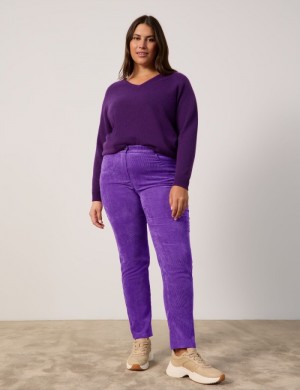 SAMOON Fine corduroy trousers, Betty Bukser Lilla | UHVN3737