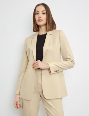 TAIFU Fitted blazer made of fine stretch fabric Blazere Beige | EMGE9036