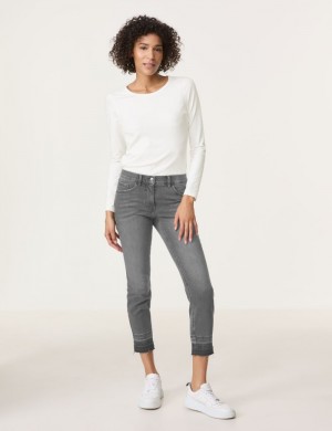 Gerry Weber Five-pocket SOL꞉INE BEST4ME Cropped Bukser Grå | PISI9697