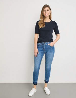 Gerry Weber Five-pocket SOL꞉INE BEST4ME Cropped Bukser Blå | ZZYA2237