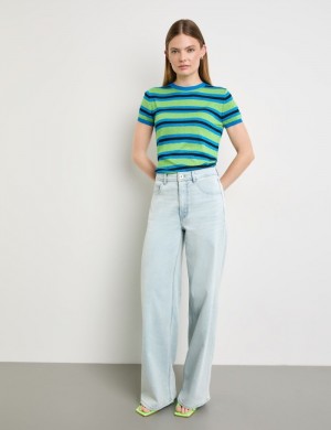 TAIFU Jeans with a wide leg Bukser Blå | RKSS2263