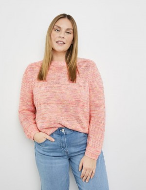 SAMOON Jumper made of multi-coloured yarn Strikkevarer Oransje | GGMS2076