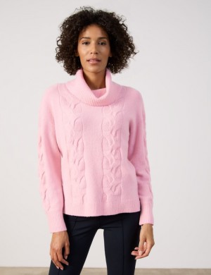 Gerry Weber Knitted jumper with a cable knit pattern Strikkevarer Rosa | AAMO7842