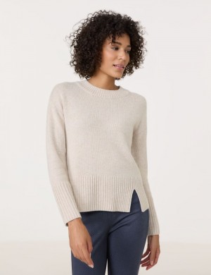 Gerry Weber Knitted jumper with a turtleneck Strikkevarer Beige | WIGI2391