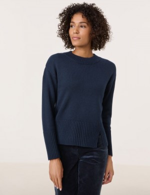 Gerry Weber Knitted jumper with a turtleneck Strikkevarer Blå | MAFY2223