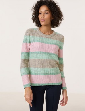 Gerry Weber Knitted jumper with block stripes Strikkevarer Multicolor | DHNR2799