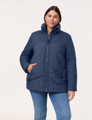 SAMOON Lightly padded quilted jacket Jakker Blå | QQWB5924