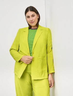 SAMOON Lightly shimmering blazer Blazere Grønn | OAOT0568