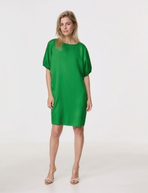 TAIFU Loose-fitting dress with pockets Kjole Grønn | YGKZ4063