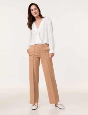 Gerry Weber Pull-on trousers MIR꞉JA WIDE LEG Bukser Brune | EDQB2559