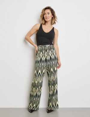 Gerry Weber Pull-on trousers with an ikat print Bukser Multicolor | BMLD9443