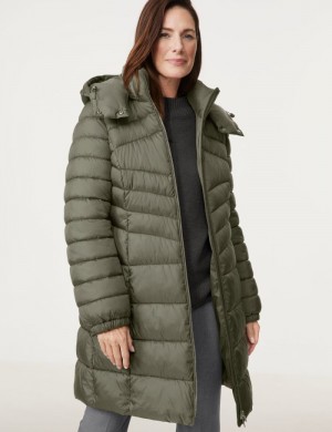 Gerry Weber Quilted coat with a detachable hood Jakker Grønn | TMIF6729