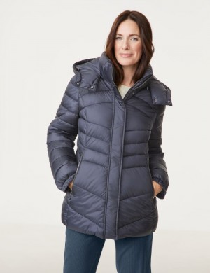 Gerry Weber Quilted jacket with a detachable hood Jakker Blå | LRIZ2110