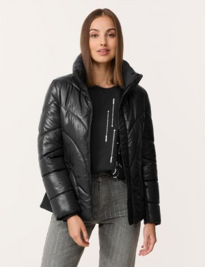 TAIFU Quilted jacket with a shiny finish Jakker Svarte | JECJ7521