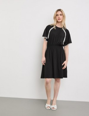 TAIFU Shirt dress with decorative stitching Kjole Svarte | ZWYP8890