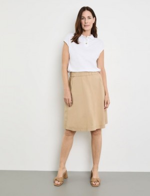 Gerry Weber Short A-line skirt Skjørt Beige | CCYH6634