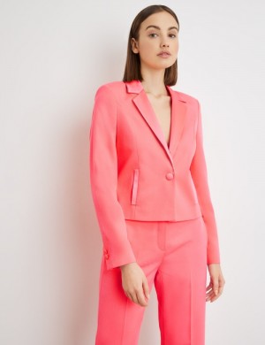 TAIFU Short blazer with satin trims Blazere Rosa | USCP5188