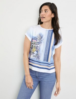 Gerry Weber Short sleeve top with fabric panelling T-skjorte Multicolor | JJYZ6991