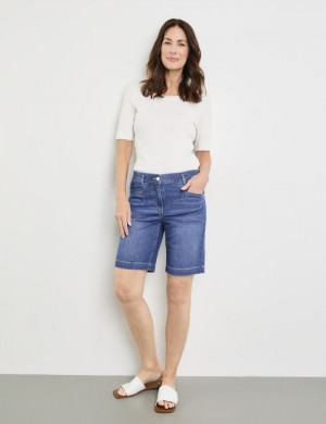 Gerry Weber Shorts KIA꞉RA RELAXED FIT Bukser Blå | NDBZ6496