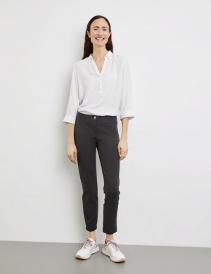 Gerry Weber Simple 7/8-length trousers in a slim fit Bukser Svarte | ORFQ0121