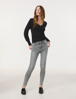 TAIFU Skinny jeans Bukser Grå | NEFE2840