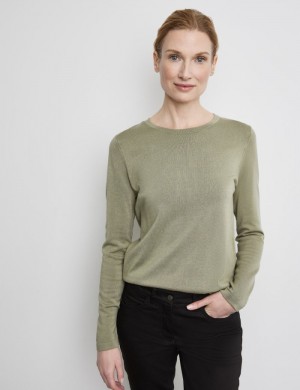 Gerry Weber Soft fine knit jumper Strikkevarer Grønn | LCJA6585