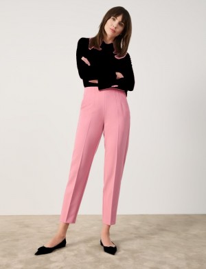 TAIFU Sophisticated tailored fit 7/8 stretch trousers Bukser Rosa | KQLF9608