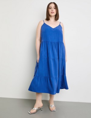 SAMOON Summer dress made of TENCEL™ lyocell Kjole Blå | VPJZ3031