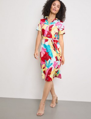 Gerry Weber Sustainable blouse dress with a waistband Kjole Multicolor | TSHH1243