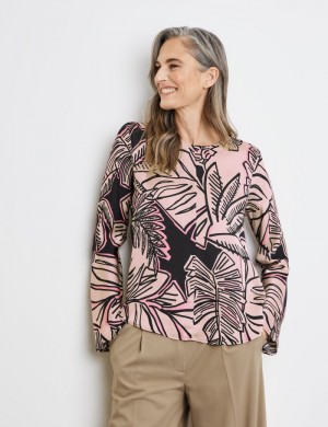 Gerry Weber Sustainable blouse with a tropical print Bluse Multicolor | KTNC5661